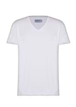 Ficha técnica e caractérísticas do produto Camiseta Masculina Gola V Branca