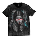 Ficha técnica e caractérísticas do produto Camiseta Masculina India Tribo Americana - PRETO - M