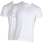 Ficha técnica e caractérísticas do produto Camiseta Masculina Manga Curta Branca - 2 Peças - Basic +