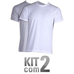 Ficha técnica e caractérísticas do produto Camiseta Masculina Manga Curta Branco/ Mescla C/ 2 Peças - Basic +