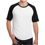 Ficha técnica e caractérísticas do produto Camiseta Masculina Raglan Básica Lisa - BRANCO - G