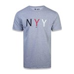 Ficha técnica e caractérísticas do produto Camiseta Mlb New York Yankees Essentials Nyy Branco Preto Mescla Cinza New Era - Cinza - G
