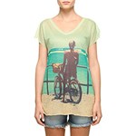 Ficha técnica e caractérísticas do produto Camiseta Oh, Boy! Menina Bike Praia