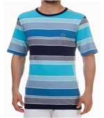 Ficha técnica e caractérísticas do produto Camiseta Pau a Pique Listrada Azul Turquesa TURQUESA - M