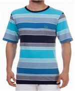 Ficha técnica e caractérísticas do produto Camiseta Pau a Pique Listrada Azul Turquesa