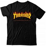 Camiseta Thrasher Magazine Skate Board Flame Preta - Newbeat