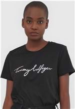 Ficha técnica e caractérísticas do produto Camiseta Tommy Hilfiger Logo Preta - Preto - Feminino - AlgodÃ£o - Dafiti