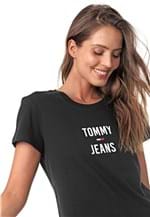 Ficha técnica e caractérísticas do produto Camiseta Tommy Jeans Lettering Preta
