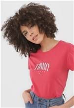 Ficha técnica e caractérísticas do produto Camiseta Tommy Jeans Logo Rosa