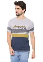 Ficha técnica e caractérísticas do produto Camiseta Wrangler Listras Cinza/Azul-Marinho