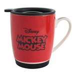 Ficha técnica e caractérísticas do produto Caneca com Tampa e Base de Silicone Mickey - Zonacriativa - VERMELHO