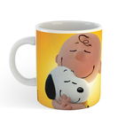 Caneca de Porcelana Turma do Snoopy - Modelo Abraço