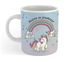 Ficha técnica e caractérísticas do produto Caneca de Porcelana Unicórnio - Believe - Carmélia Personalizados