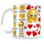 Ficha técnica e caractérísticas do produto Caneca Personalizada Porcelana Emoji Também Te Amo
