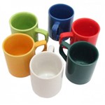 Ficha técnica e caractérísticas do produto Canecas em Ceramica para Cafe 85ml Coloridas 6 Unidades