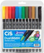Ficha técnica e caractérísticas do produto Caneta Cis Dual Brush - 24 Cores