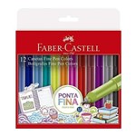 Ficha técnica e caractérísticas do produto Caneta Faber Castell Hidrográfica 12 Cores 0,4mm
