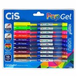 Ficha técnica e caractérísticas do produto Caneta Gel 10 Cores Pop Gel Neon + Glitter Cis