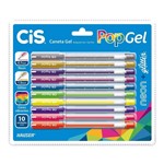 Ficha técnica e caractérísticas do produto Caneta Gel Cis Pop Neon e Glitter 10 Cores