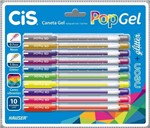 Ficha técnica e caractérísticas do produto Caneta Gel Cis Pop Neon Gliter 10 Cores Sertic Estojo