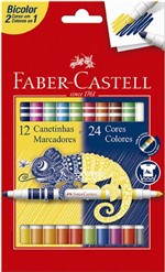 Ficha técnica e caractérísticas do produto Caneta Hidrográfica Bicolor (12 Canetas/24 Cores) Faber-Castell