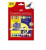 Ficha técnica e caractérísticas do produto Caneta Hidrografica Bicolor 12 Canetas com 24 Cores - Faber - Faber Castell