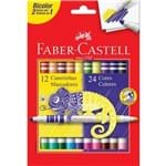 Ficha técnica e caractérísticas do produto Caneta Hidrográfica Bicolor Faber Castell 12 Canetinhas = 24 Cores