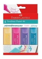 Ficha técnica e caractérísticas do produto Caneta Marca Texto Pastel com 4 Cores - Faber Castell