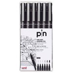 Ficha técnica e caractérísticas do produto Caneta Nankin Pin Fine Line Preta 6 Unidade