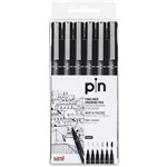 Ficha técnica e caractérísticas do produto Caneta Nankin Uni Pin FIne Line 06 Unidades Preta