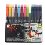 Ficha técnica e caractérísticas do produto Caneta Pincel Koi Coloring Brush Sakura com 12 Cores - XBR-12 - SAKURA