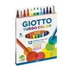 Ficha técnica e caractérísticas do produto Canetinha Hidrográfica 12 Cores Giotto - Turbo Color
