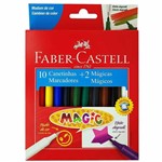 Ficha técnica e caractérísticas do produto Canetinha Hidrográfica 10 Cores Magic Faber Castell - Faber-castell