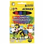 Ficha técnica e caractérísticas do produto Canetinha Hidrográfica Big Acrilex 6 Cores 1031207