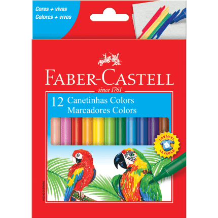 Ficha técnica e caractérísticas do produto Caneta Hidrográfica Colors Faber Castell 12 Cores
