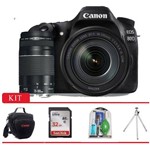 Ficha técnica e caractérísticas do produto Canon 80D Kit Premium 18-135mm, 75-300mm, Bolsa Canon, Cartão 32GB, Mini Tripé e Kit Limpeza