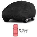 Ficha técnica e caractérísticas do produto Capa Automotiva Cobrir Carro Protetora Couro Ecológico Premium Forrada Tamanho G Preta Carrhel