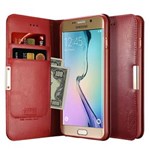 Ficha técnica e caractérísticas do produto Capa Carteira Kalaideng Royale II em Couro Legitimo para Samsung Galaxy S6 Edge-Vermelha