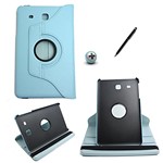 Ficha técnica e caractérísticas do produto Capa Case Galaxy Tab e - 9.6´ T560/561 Giratória 360/Caneta Touch (Azul Claro)