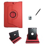 Ficha técnica e caractérísticas do produto Capa Case Galaxy Tab S2 - 9.7´ T810/T815 Giratória 360 / Caneta Touch (Vermelho)