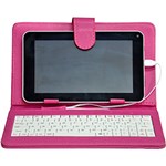 Ficha técnica e caractérísticas do produto Capa com Teclado Portátil Micro USB para Tablet Pink - DL