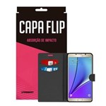 Ficha técnica e caractérísticas do produto Capa Flip Preta para Samsung Galaxy Note 5 - Underbody