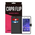 Ficha técnica e caractérísticas do produto Capa Flip Preta para Sony E3 - Underbody