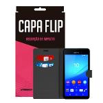 Ficha técnica e caractérísticas do produto Capa Flip Preta para Sony M2 - Underbody