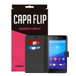 Ficha técnica e caractérísticas do produto Capa Flip Preta para Sony M5 - Underbody