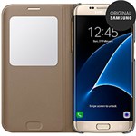 Ficha técnica e caractérísticas do produto Capa Protetora Clear View Galaxy S7 Edge Dourada - Samsung