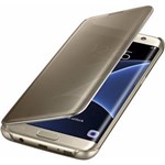 Ficha técnica e caractérísticas do produto Capa Protetora Clear View Samsung Galaxy SVII Edge - Dourada