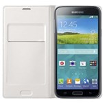 Ficha técnica e caractérísticas do produto Capa Protetora Samsung Flip Wallet para Galaxy S5 - Branca