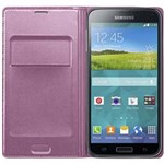 Ficha técnica e caractérísticas do produto Capa Protetora Samsung Flip Wallet para Galaxy S5 - Pink