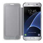 Ficha técnica e caractérísticas do produto Capa Samsung Clear View Galaxy S7 / S7 Flat Prata